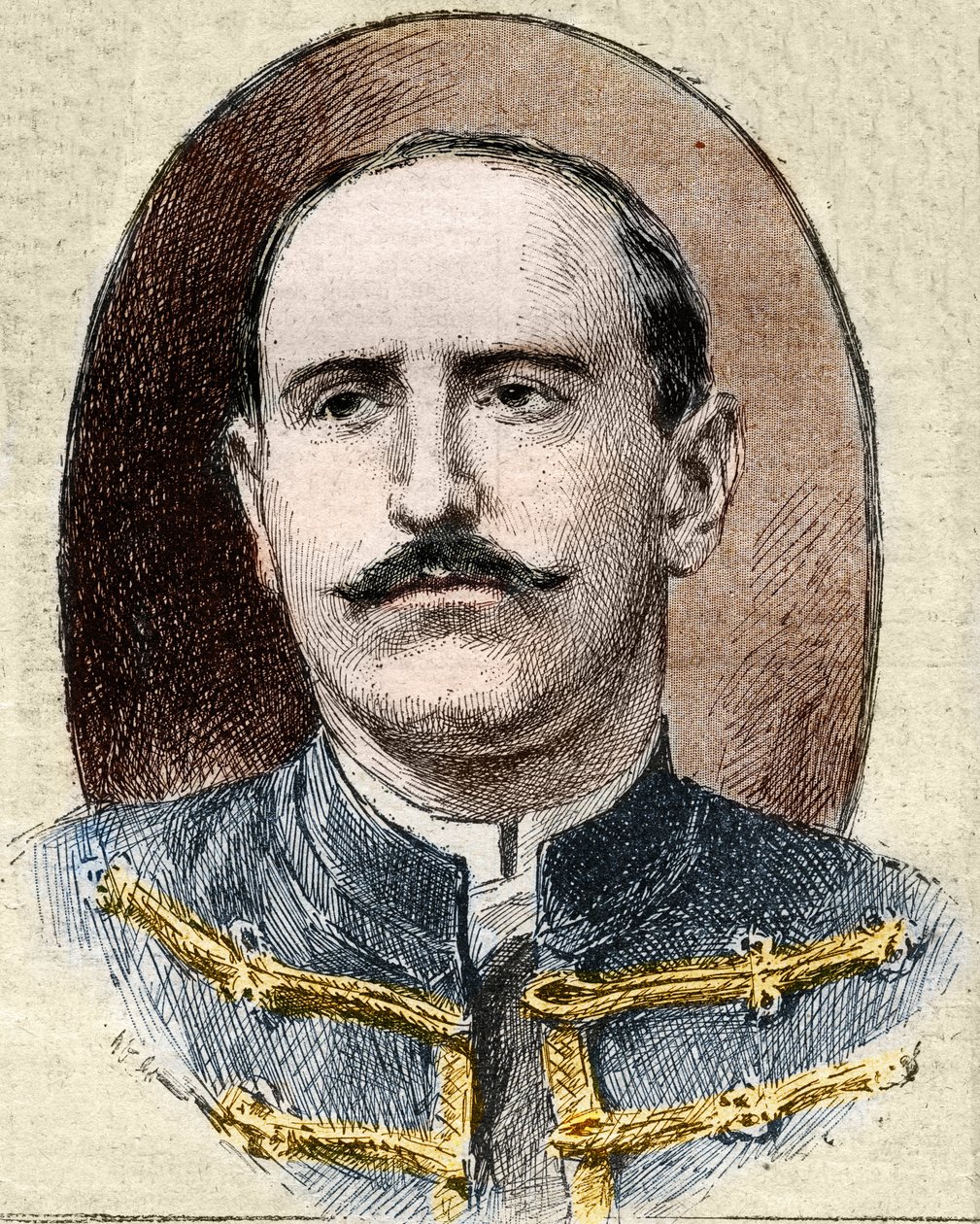 قضية دريفوس: صورة لألفريد دريفوس (1859-1935) بعد تدهوره أثناء محاكمة رين عام 1899. بواسطة فنان غير معروف