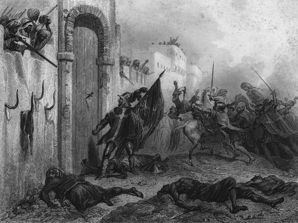 أثناء حصار شارل الخامس للجزائر في أكتوبر 1541 ، زرع الفرنسي السير بونس دي بالاغير ، فارس مالطا ، خنجره في بوابة باب عزون ، قائلاً: "سنعود". في "" L'Algerie ancienne et moderne "بقلم ليون جاليبيرت بواسطة فنان غير معروف