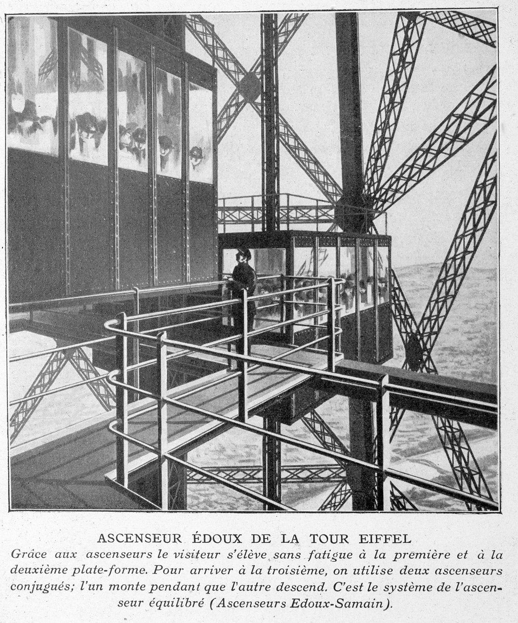 Edoux Elevator of the Eiffel Tower بواسطة فنان غير معروف
