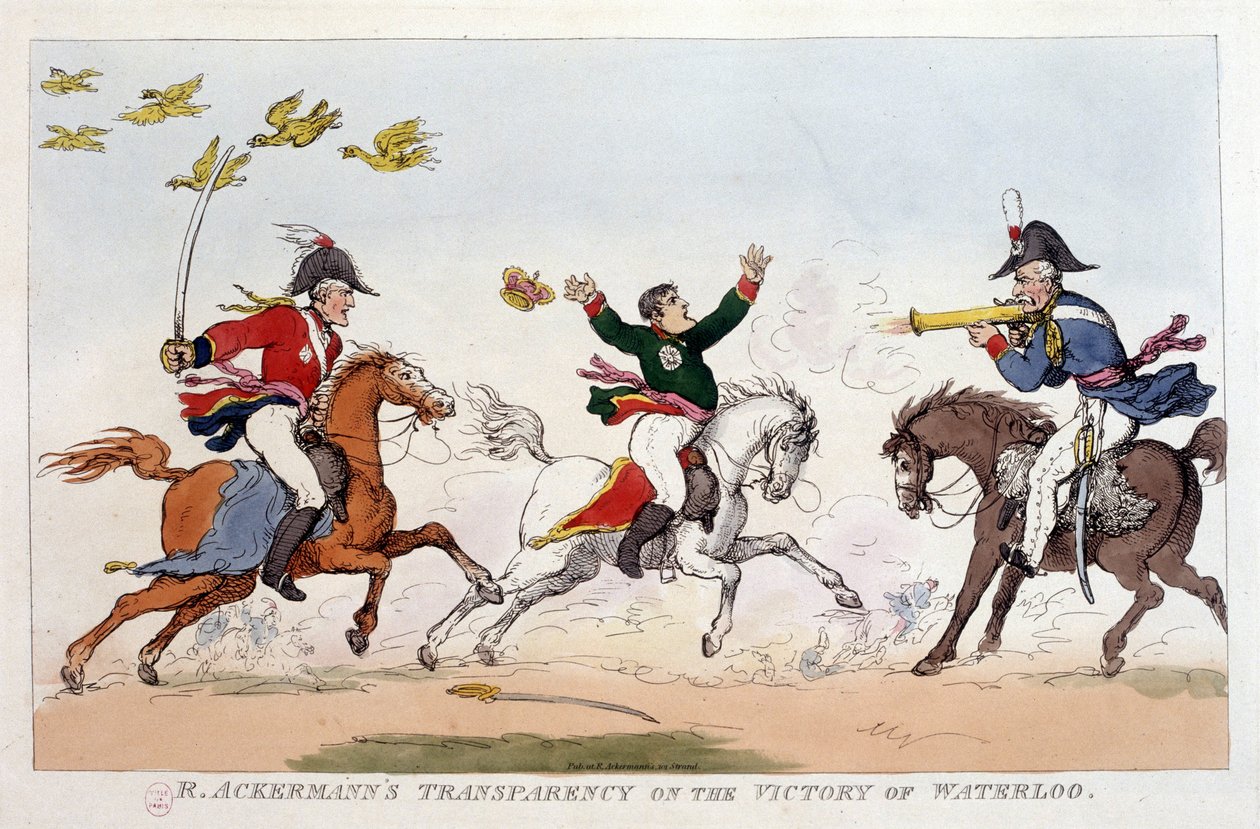 كارتون إنجليزي عن نابليون الأول - في نابليون الأول ، رسوم كاريكاتورية ، مجموعة وهمية. 1814 - 1815. B.H.V.P. بواسطة فنان غير معروف
