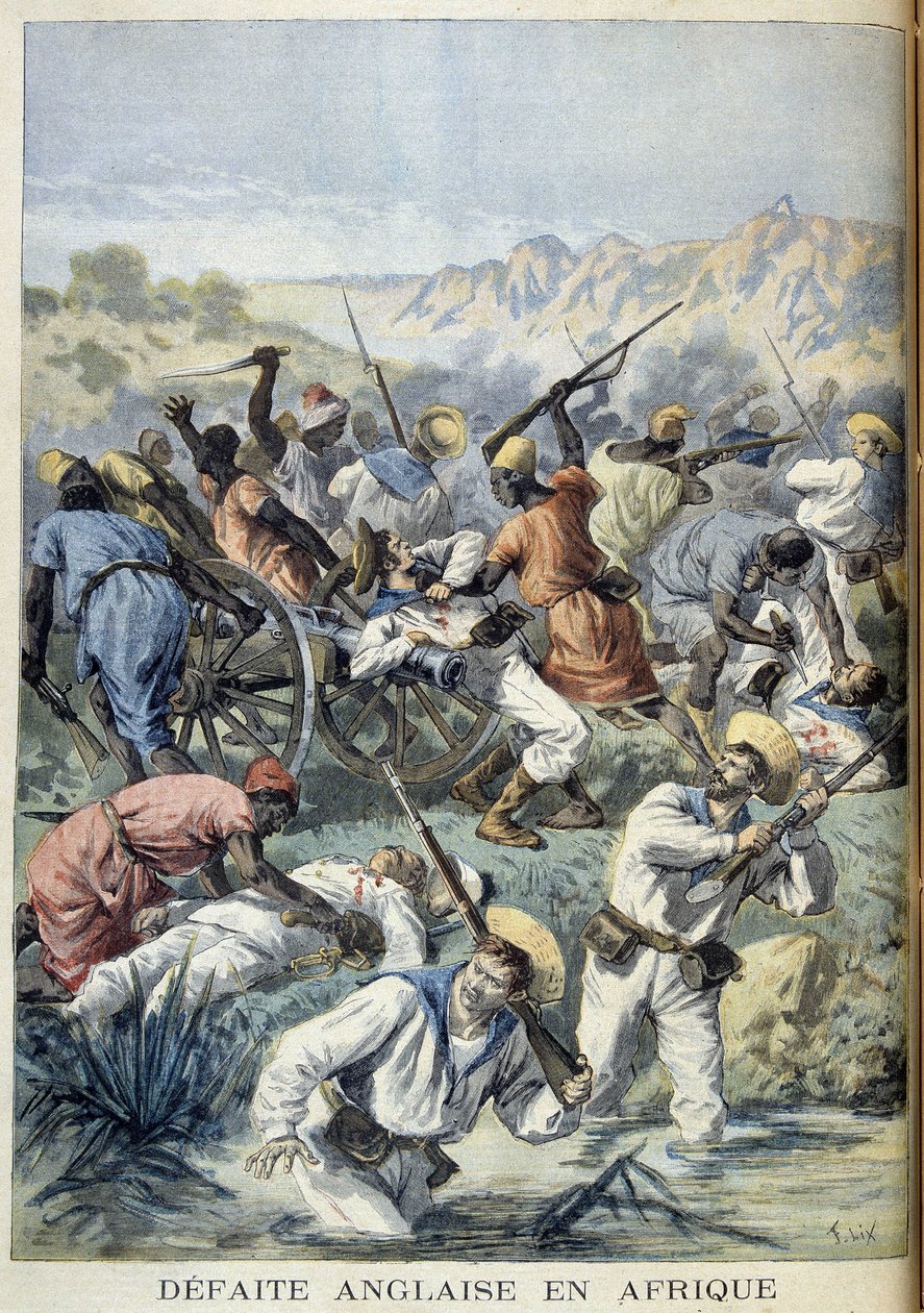 هزيمة اللغة الإنجليزية في إفريقيا - في "" Le Petity Journal "" بتاريخ 05/03/1894 بواسطة فنان غير معروف