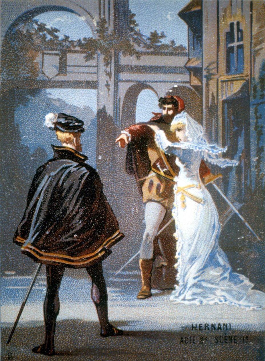 إرناني دي جوزيبي فيردي ، الفصل الثاني ، المشهد الثاني. القرن التاسع عشر. بواسطة فنان غير معروف