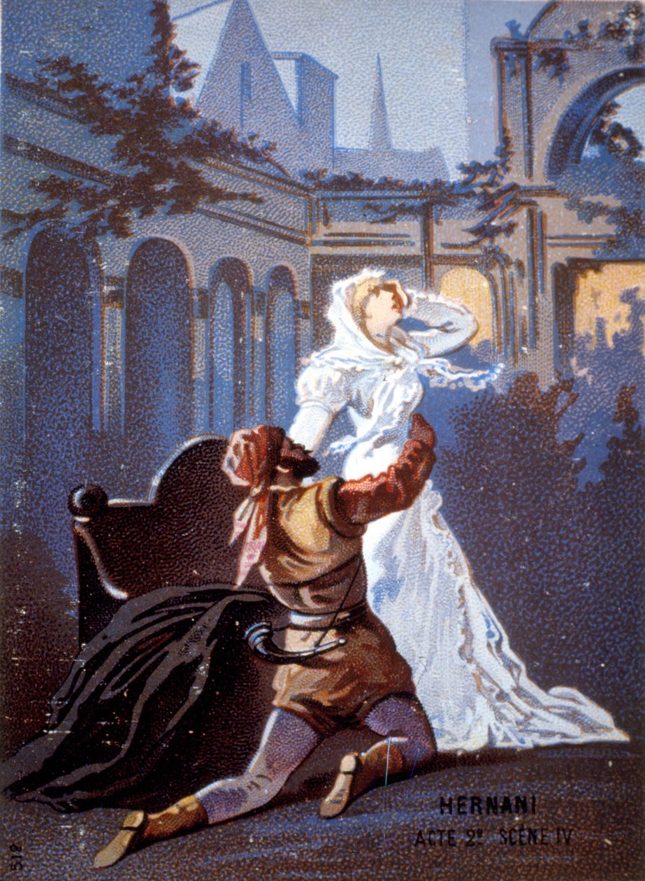 Ernani de Giuseppe Verdi Act II ، Scene IV. القرن التاسع عشر. بواسطة فنان غير معروف
