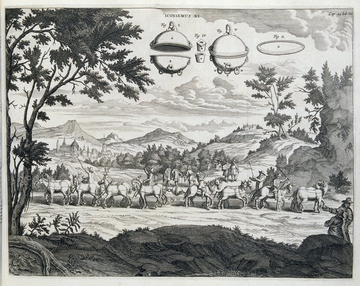 تجربة Otto von Guericke (Otto de Guericke بواسطة فنان غير معروف