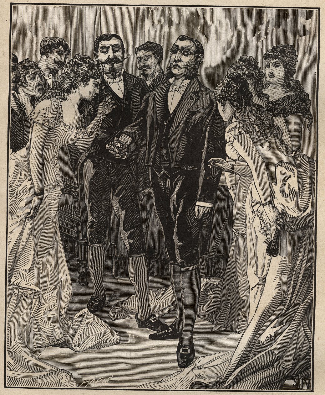 الألماس المشهور: يظهر Banker Vanlerberghe وصيًا مزيفًا في بداية القرن التاسع عشر. نقش من عام 1885 في "" Les Arts et metiers Illustres "" لأدولف بيتارد. بواسطة فنان غير معروف
