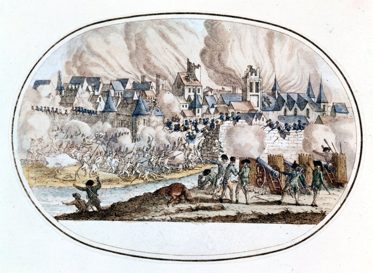 تمرد الفيدرالي. الاستيلاء على تولون من الإنجليز عام 1794 حيث تميز الشاب بونابرت بنفسه. بواسطة فنان غير معروف
