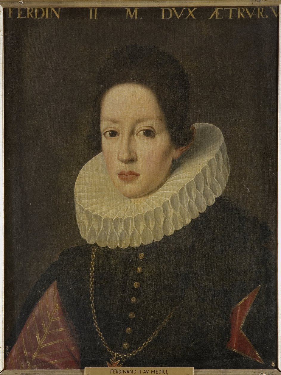 فرديناند الثاني دي ميديسي - صورة لفرديناندو الثاني دي ميديشي ، دوق توسكانا الأكبر (1610-1670) ، مجهول. زيت على قماش. الأبعاد: ٦٤ × ٤٩ سم. المتحف الوطني ستوكهولم بواسطة فنان غير معروف