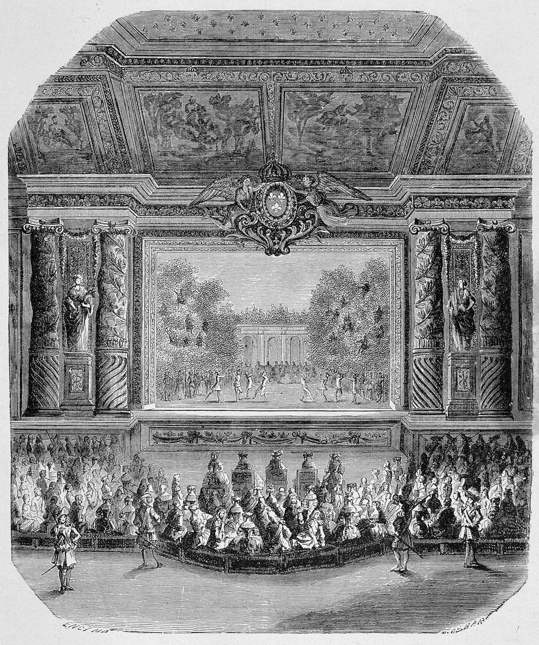 Fete of Louis XIV ، لدوق Saint Aignan (كوميديا في الموسيقى ، تُلعب في حديقة فرساي) بواسطة فنان غير معروف