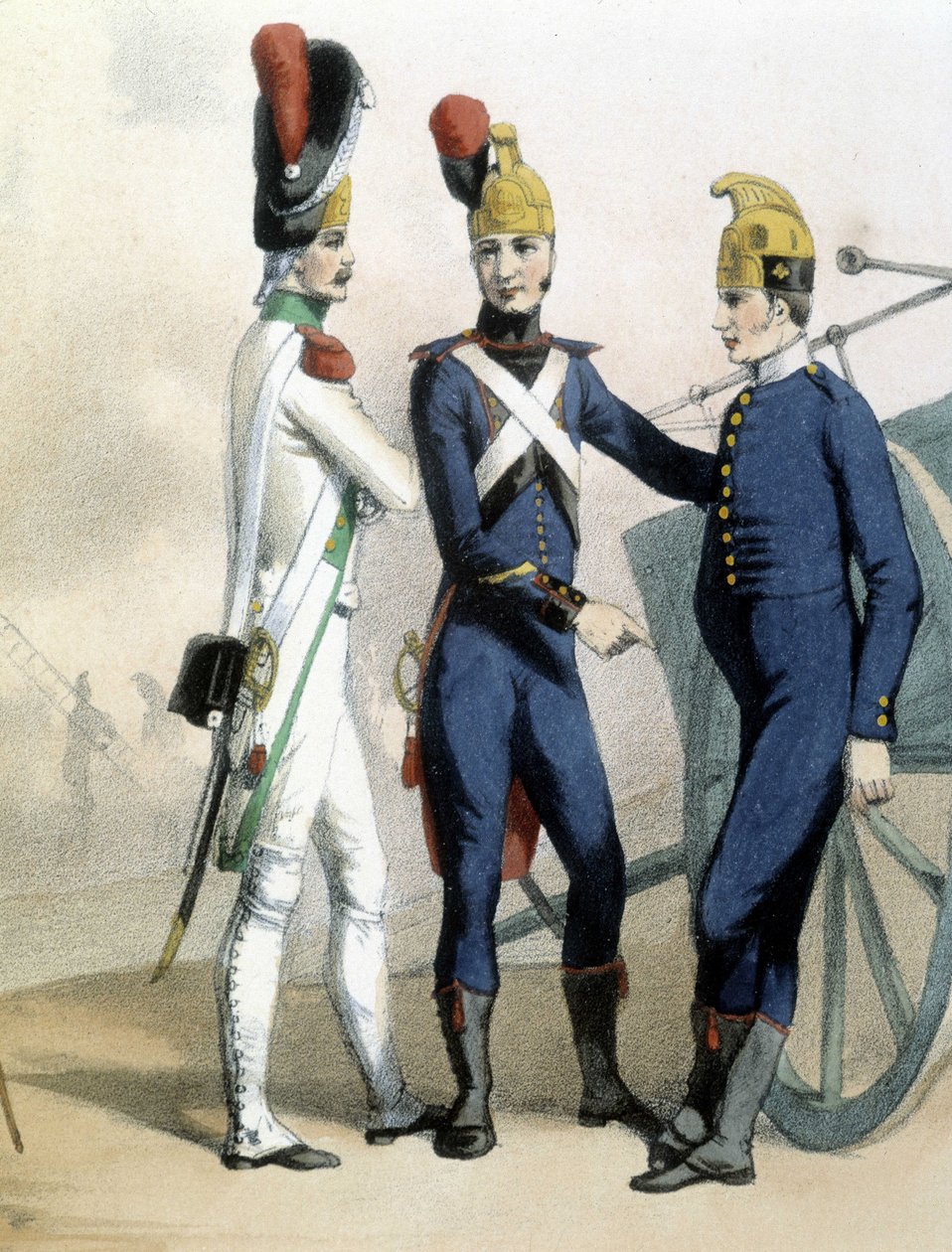 رجال الاطفاء بالزي الرسمي - كاليفورنيا. 1850 بواسطة فنان غير معروف