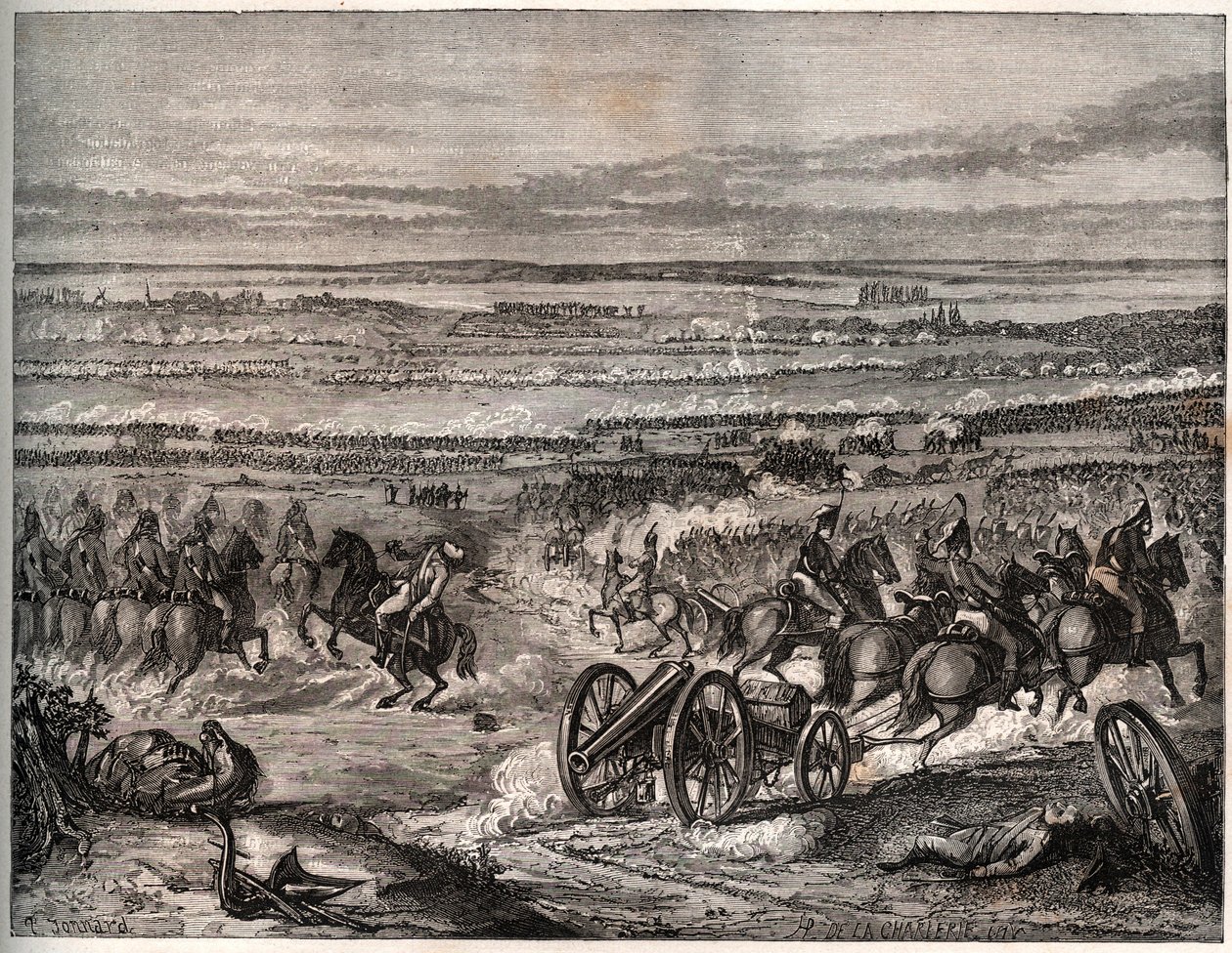 التحالف الأول: معركة لا فافوريت (إيطاليا) ، يناير 1797 ، بين القوات الفرنسية لنابليون والجيش النمساوي خلال الحملة الإيطالية الأولى (1796-1797) - معركة لا فافوريت ، إيطاليا ، 25 نيفوس ، السنة 5 (يناير) 1797). خطوبة دوري بواسطة فنان غير معروف
