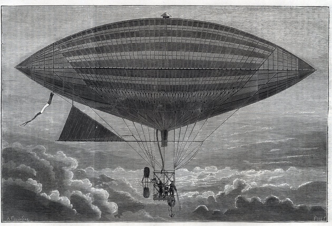 أول مرذاذ كهربائي إلى حلزوني ، جربه ألبرت (1839-1906) وجاستون تيساندير (تيسيندير) (1843-1899) عالم فرنسي ، محرر مجلة "La Nature" يوم الاثنين 8 أكتوبر بواسطة فنان غير معروف