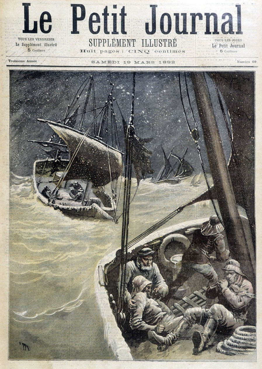 صيادو الأسماك في نيوفاوندلاند - في "The Petity Journal" بتاريخ 19/03/1892 بواسطة فنان غير معروف