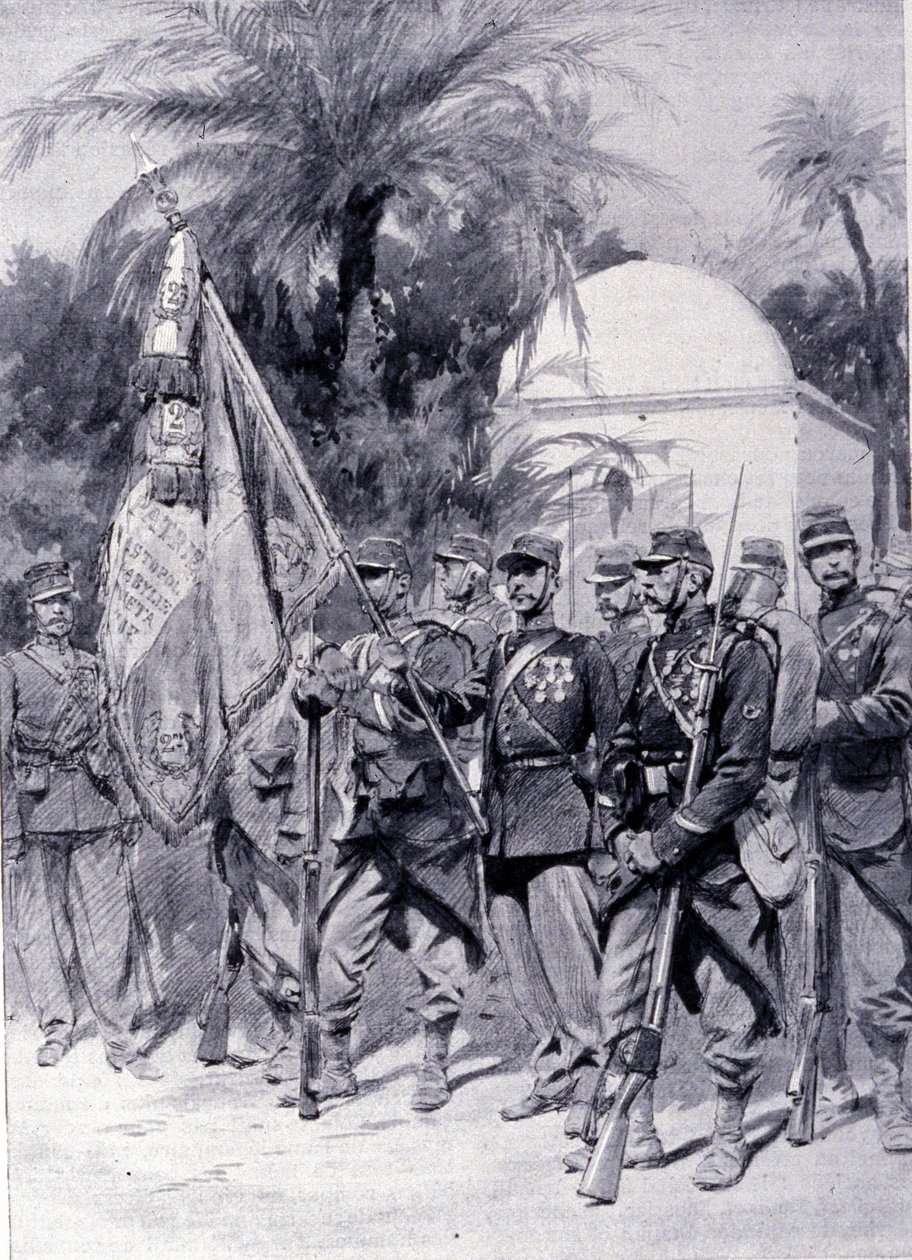 جنود الفيلق الأجنبي في الزي الرسمي. 1878. بواسطة فنان غير معروف