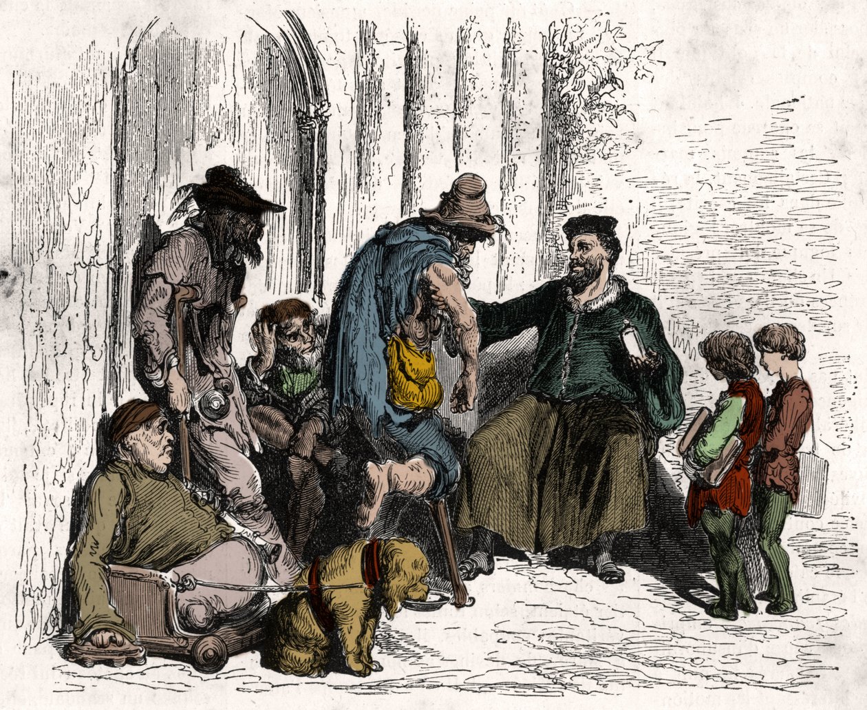 فرانسوا رابيليه (1494-1553) ، علاج للإعاقات. نقش من عام 1880 في المجموعة الخاصة "La republique illustree". بواسطة فنان غير معروف