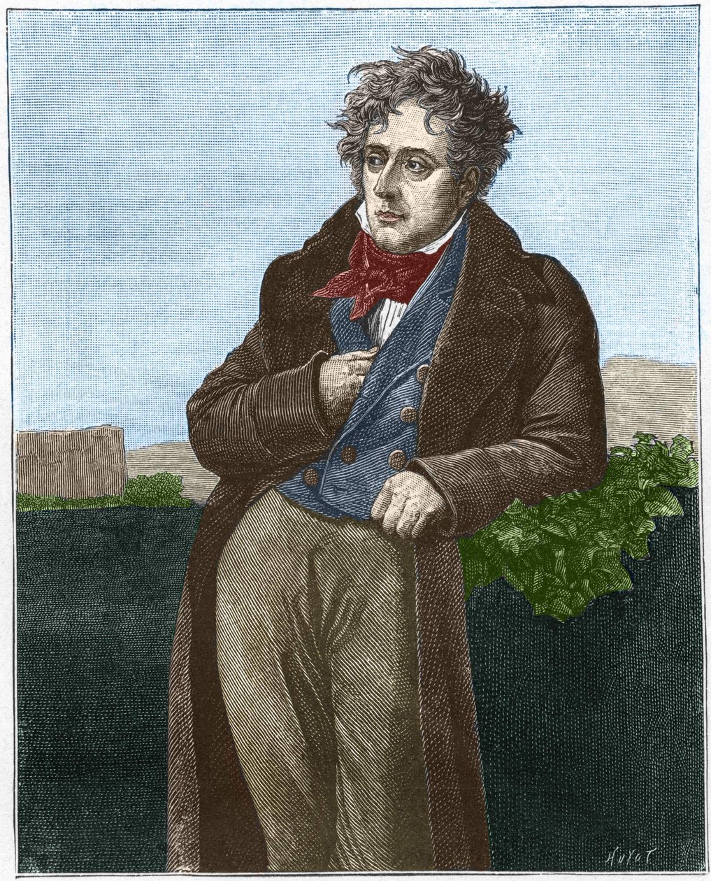 فرانسوا رينيه شاتوبريان (فيسكونت دي) (1768 - 1848). بواسطة فنان غير معروف