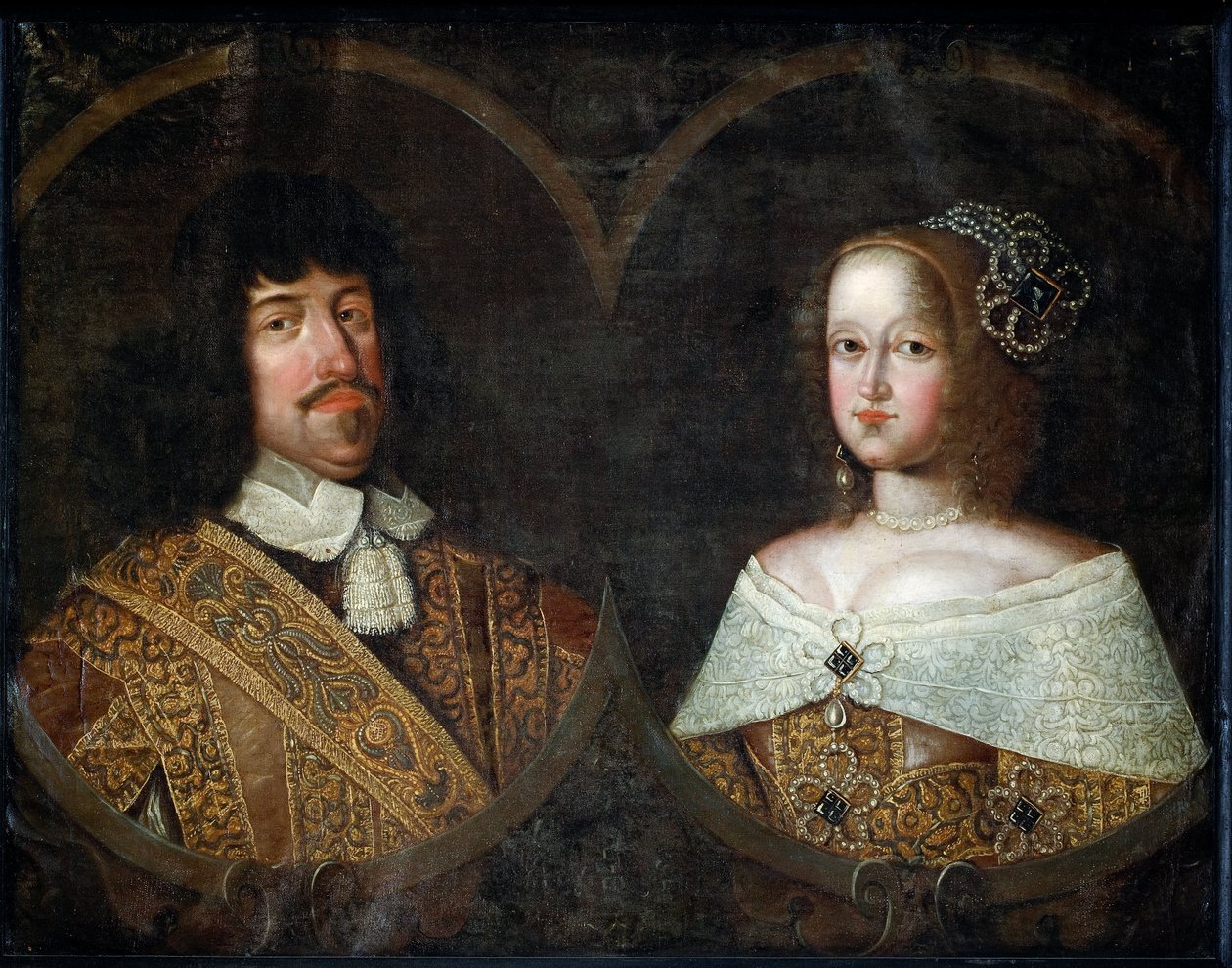 فريدريك الثالث ملك الدنمارك وزوجته صوفيا أماليا من برونزويك لينبورغ ، حوالي عام 1643 (زيت على قماش) بواسطة فنان غير معروف