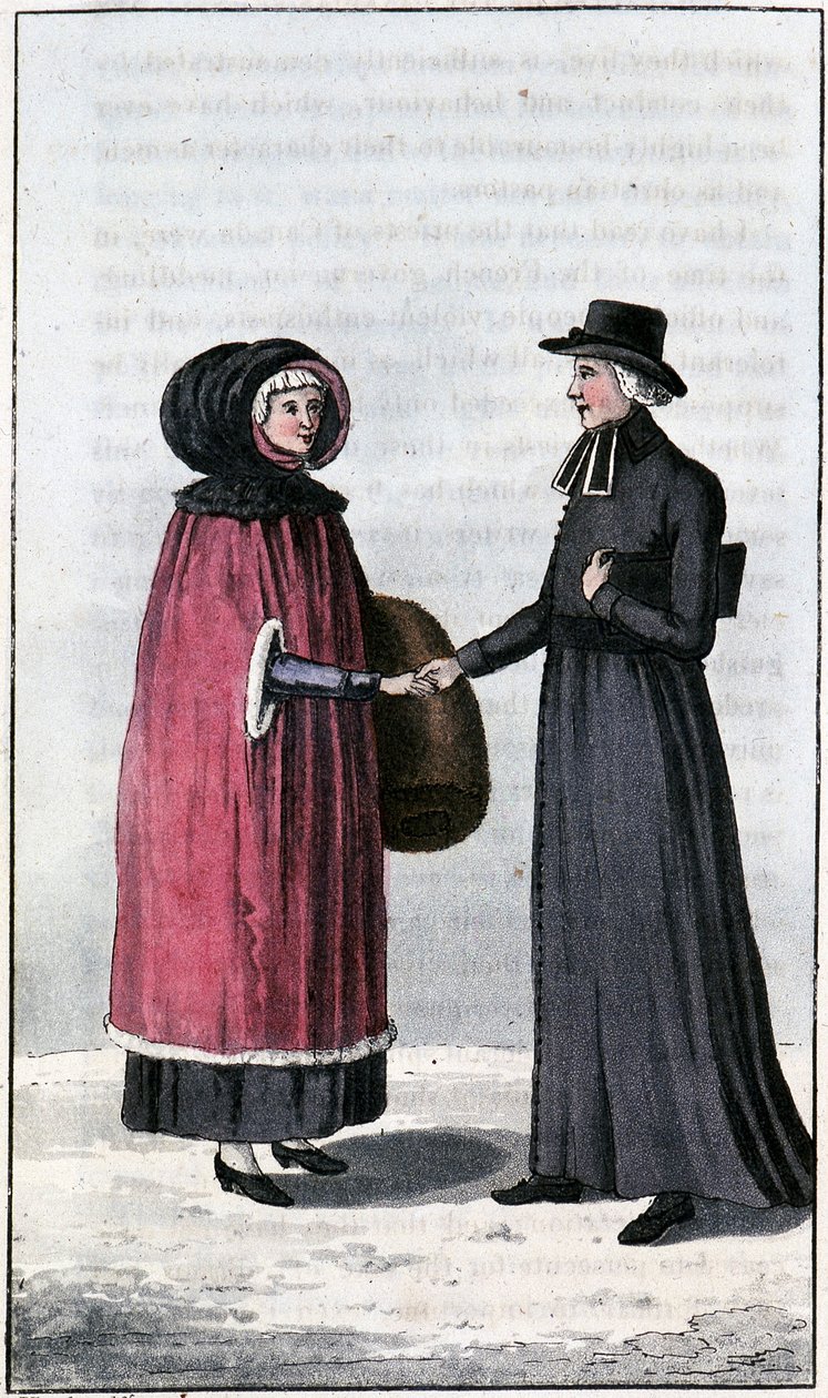 سيدة كندية فرنسية ، jeune francaise canadienne ؛ في "رحلات عبر كندا والولايات المتحدة في أمريكا الشمالية 1806-1808" ، بقلم جون لامبرت ، محرر. لندن بواسطة فنان غير معروف