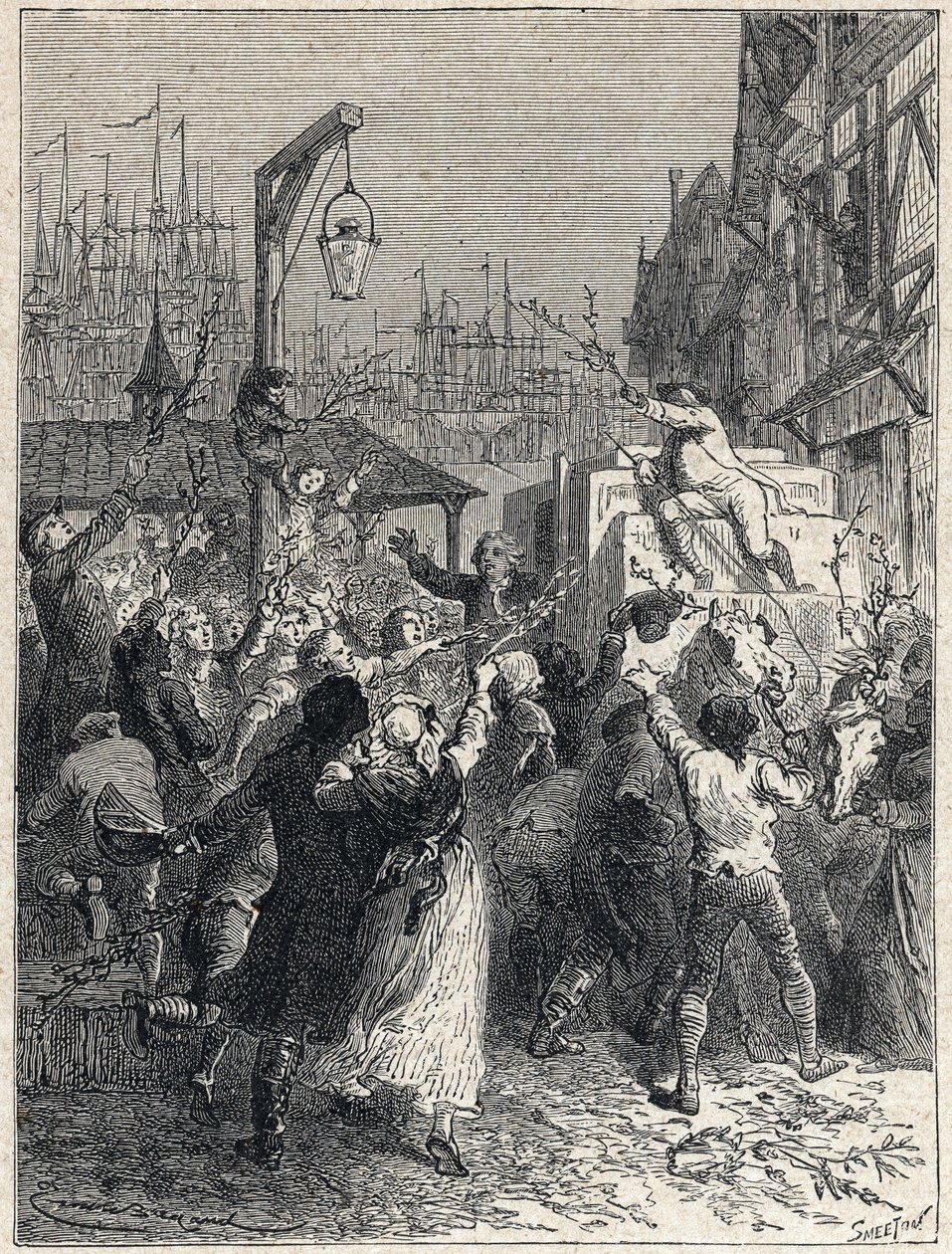 الثورة الفرنسية: انتصار أونورييل غابرييل ريكويتي ، كونت ميرابو (1749-1791) دخل مدينة مرسيليا عام 1789. نقش من عام 1889. مجموعة خاصة. بواسطة فنان غير معروف