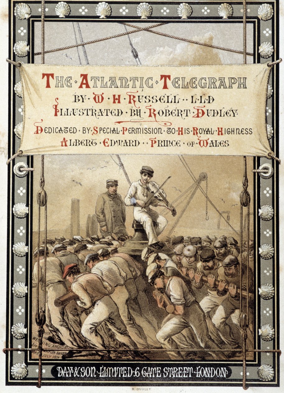 واجهة كتاب "التلغراف الأطلسي" بقلم دبليو إتش راسل ، ج. 1860 بواسطة فنان غير معروف