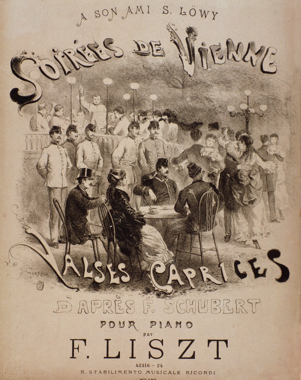 صورة مقدمة للنتيجة Soirees de Vienne ، Caprices Walses للبيانو بواسطة ليزت (القرن التاسع عشر) بواسطة فنان غير معروف