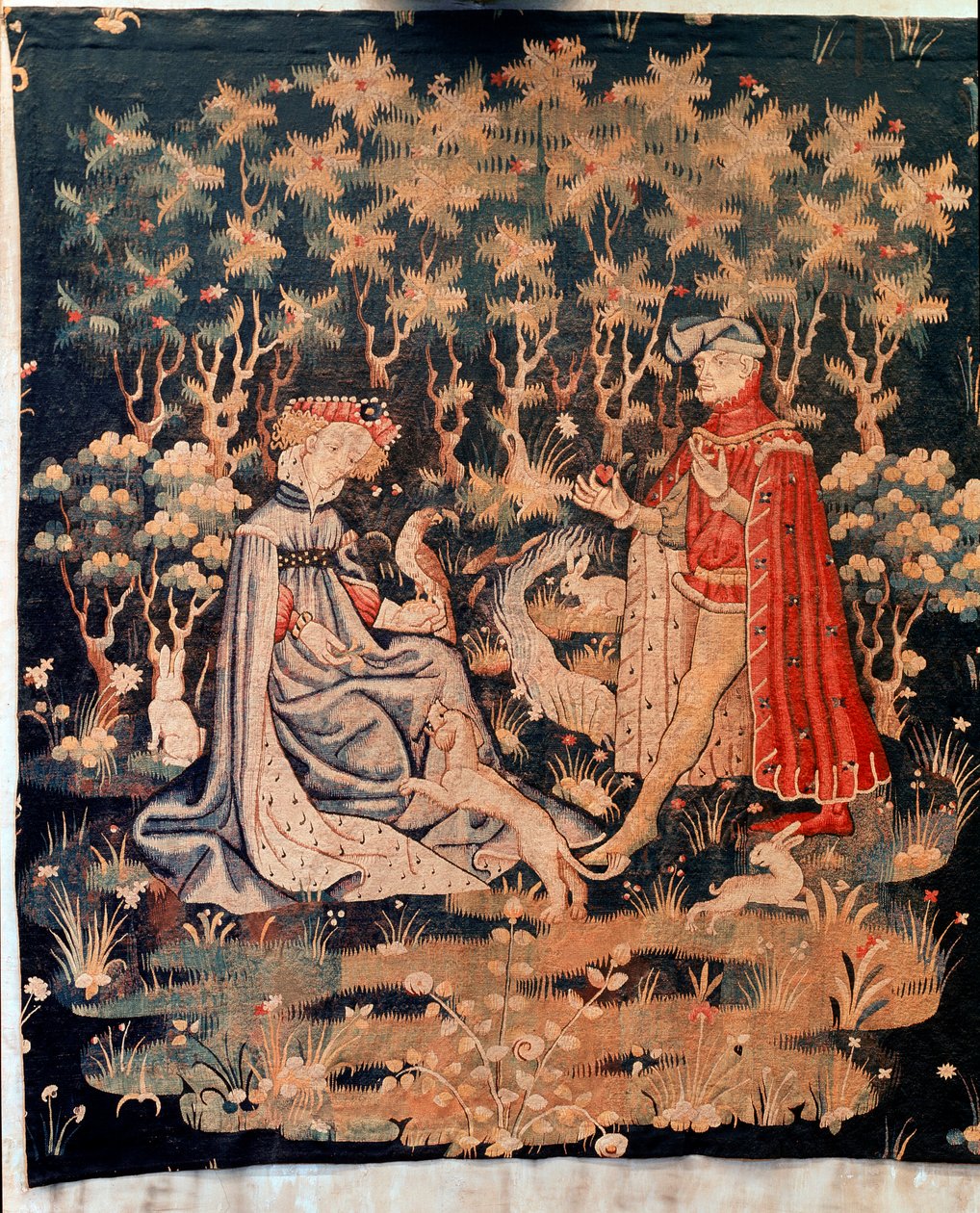 مشهد شجاع ، هبة القلب (نسيج ، 1400-1410) بواسطة فنان غير معروف