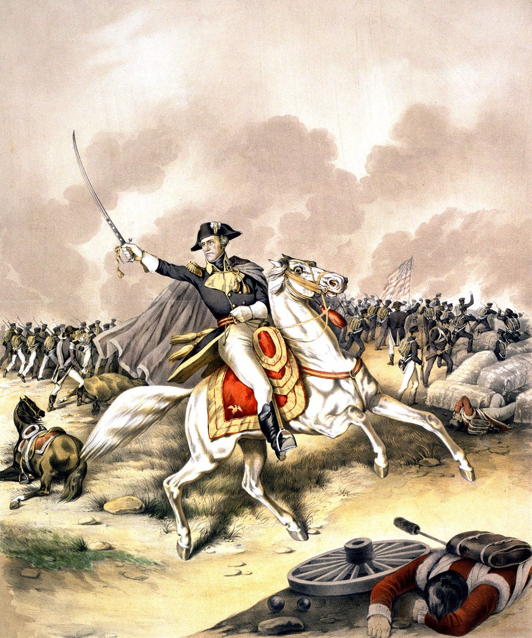 الجنرال أندرو جاكسون (1767-1845) في معركة نيو أورلينز عام 1812. بواسطة فنان غير معروف