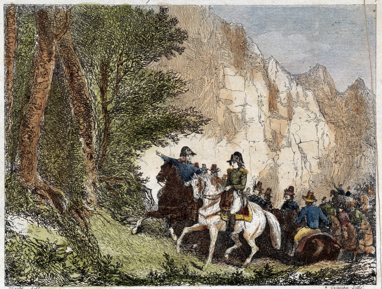 الجنرال بونابرت (نابليون الأول) وباسكال (باسكوالي) باولي (1725 - 1807) ، وطني كورسيكي. نقش القرن التاسع عشر بواسطة فنان غير معروف