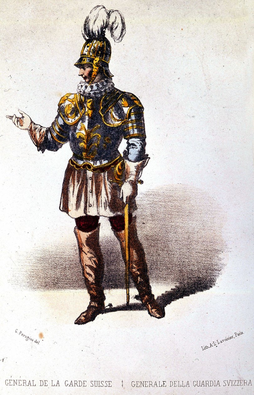 عام من الحرس السويسري ، حوالي عام 1860 بواسطة فنان غير معروف