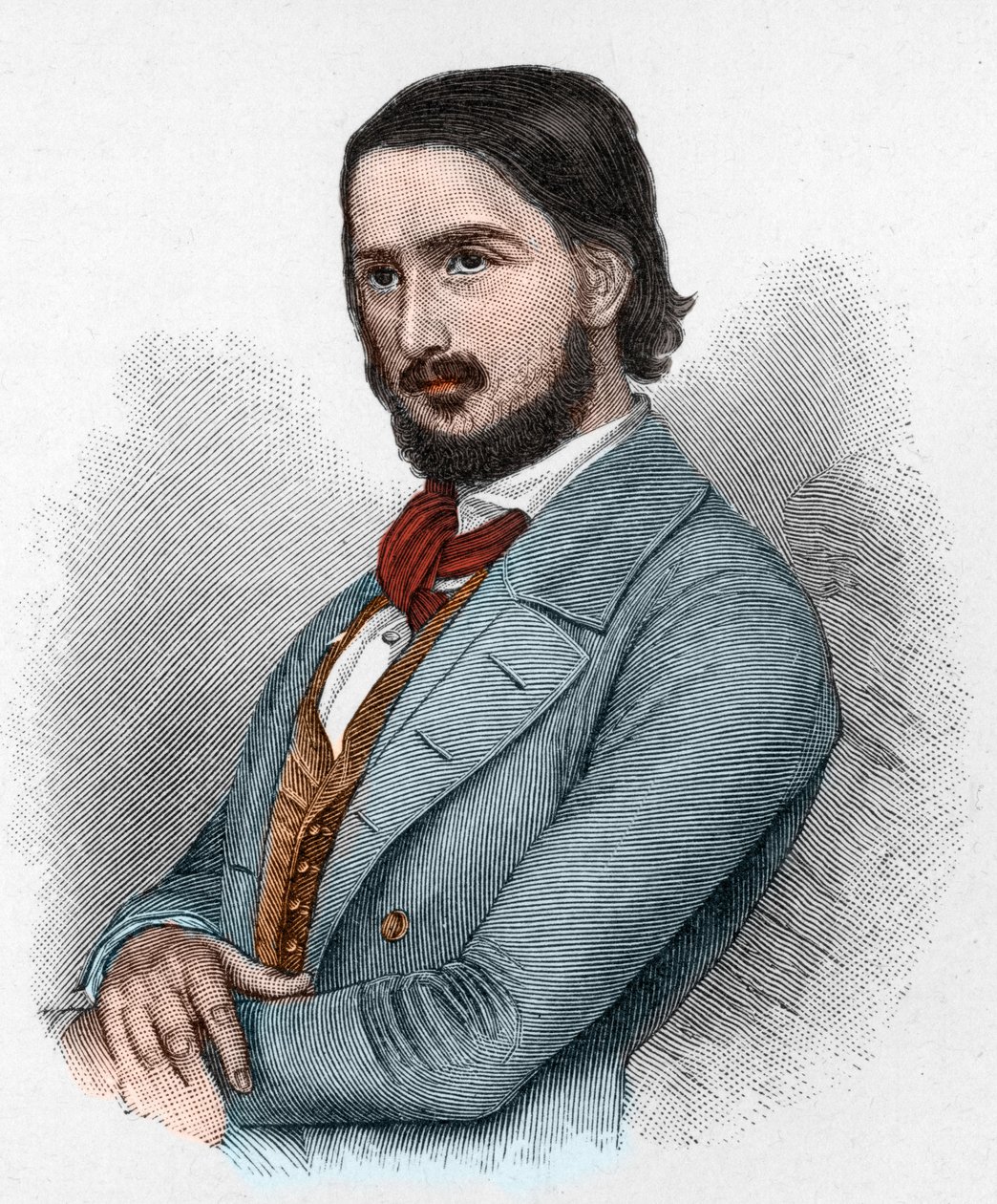 جورج فريدريش رودولف تيودور هيرويغ (1817-1875) شاعر وثوري ومترجم ألماني. بواسطة فنان غير معروف