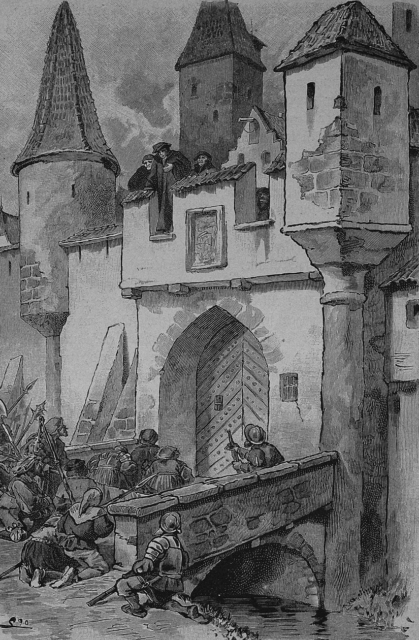 حرب الفلاحين الألمان (1524-1526): سكان مدينة إيبرلين مشغولون من أوغستبروك إلى إرفورت، كان يوهان إيبرلين غونزبرغ لاهوتيًا ألمانيًا ومصلحًا اجتماعيًا، الإصلاح في فرانكونيا بواسطة فنان غير معروف