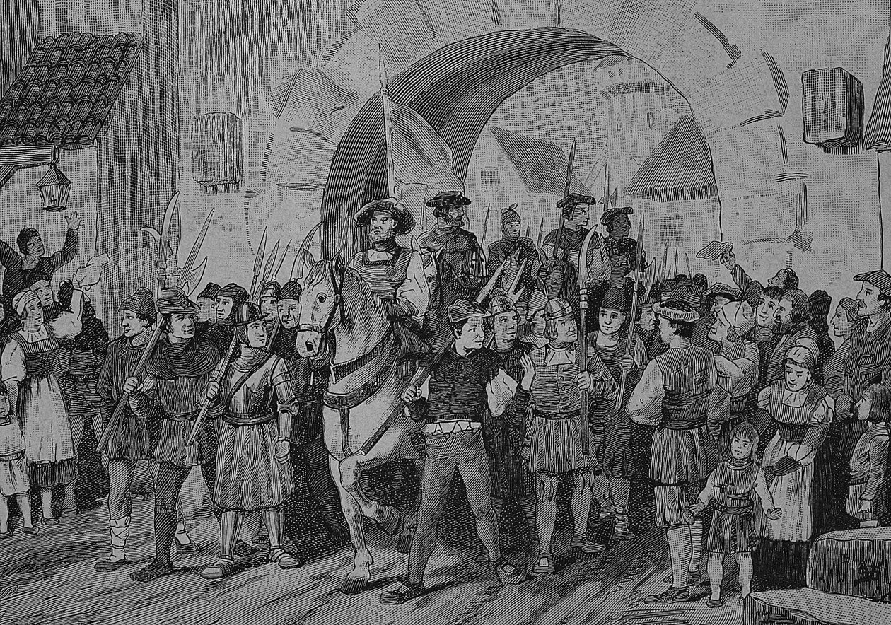 حرب الفلاحين الألمان (1524-1526): انفصال هايلبرونر فونلاين بواسطة فنان غير معروف