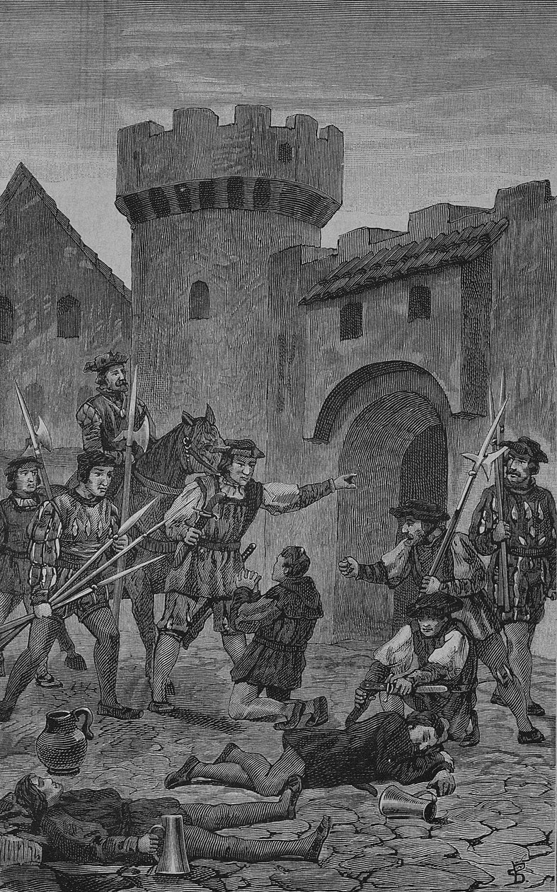 حرب الفلاحين الألمان (1524-1526): بوابة الحمير في مارباخ بواسطة فنان غير معروف