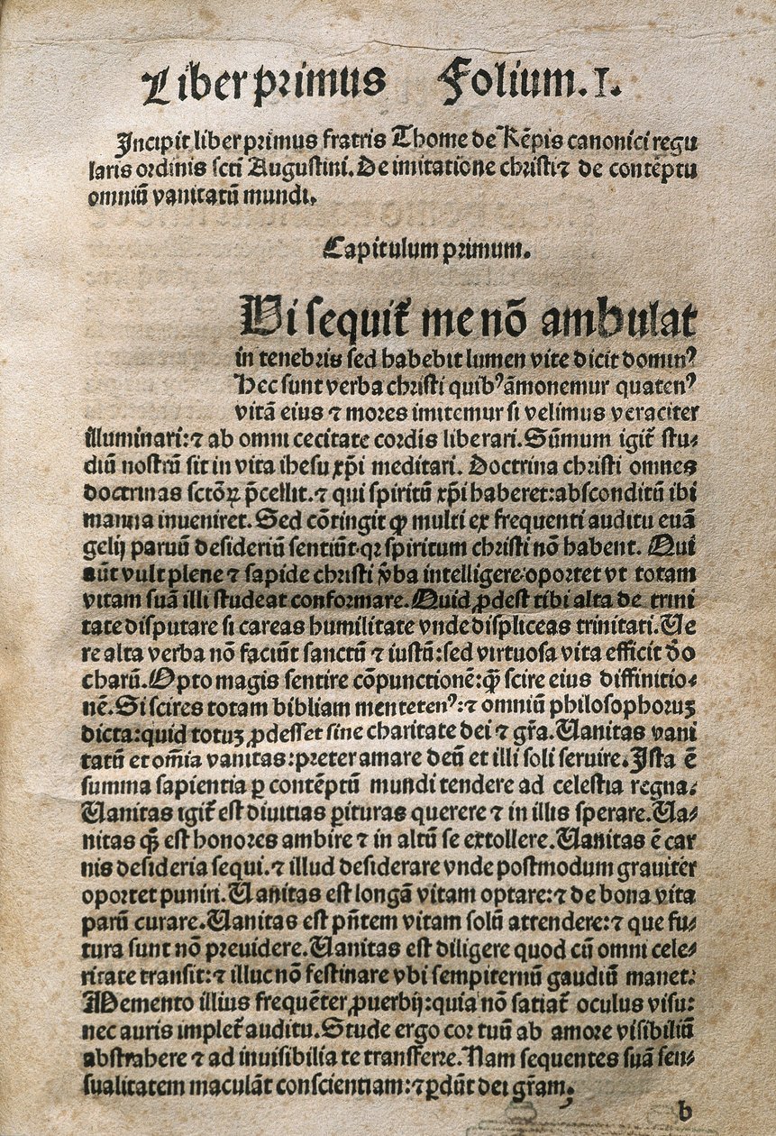 رجل دين ألماني وشاعر صوفي. في "" Of Imitatione Christi "من تأليف Thomas Hemerken THOMAS A KEMPIS (1380-1471) ، ليدن بواسطة فنان غير معروف
