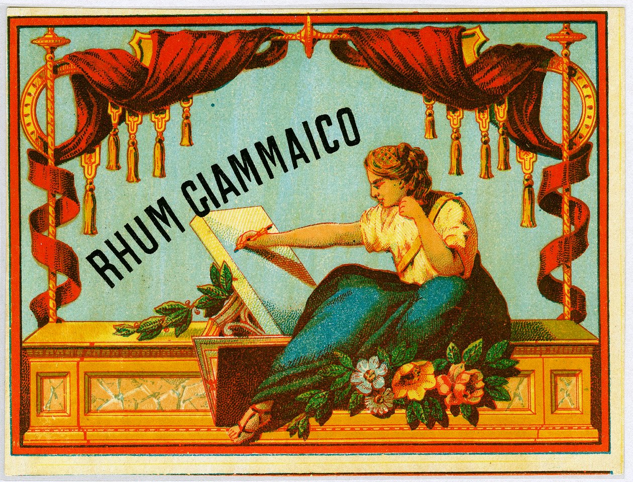 إعلان Giammaico الروم للكحول (الطباعة الحجرية الملونة أواخر القرن التاسع عشر) بواسطة فنان غير معروف