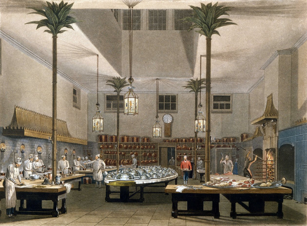 فندق جراند: مطابخ فندق Great Pavillon في برايتون. 1850 بواسطة فنان غير معروف