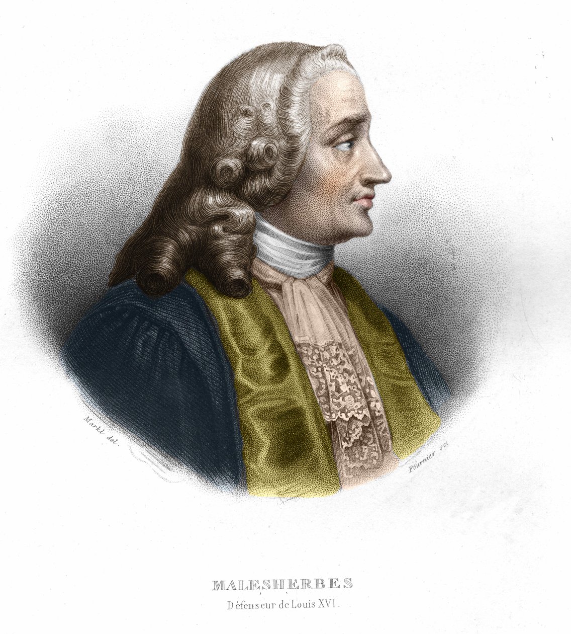 Guillaume Chretien (Guillaume-Chretien) بواسطة Lamoignon de Malesherbes (1721-1794). سياسي فرنسي. نقش من 1852 بواسطة فنان غير معروف