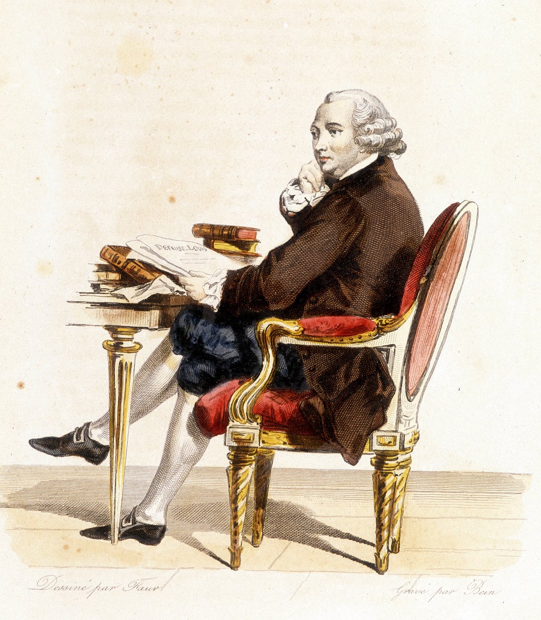 Guillaume Chretien (Guillaume-Chretien) بواسطة Lamoignon de Malesherbes (1721-1794). سياسي فرنسي. نقش من عام 1838 بواسطة فنان غير معروف