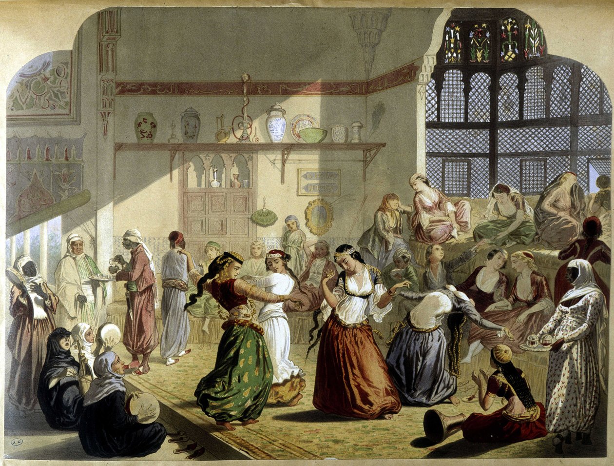 حريم - في "" مصر الحديثة "، ج. 1870. بواسطة فنان غير معروف