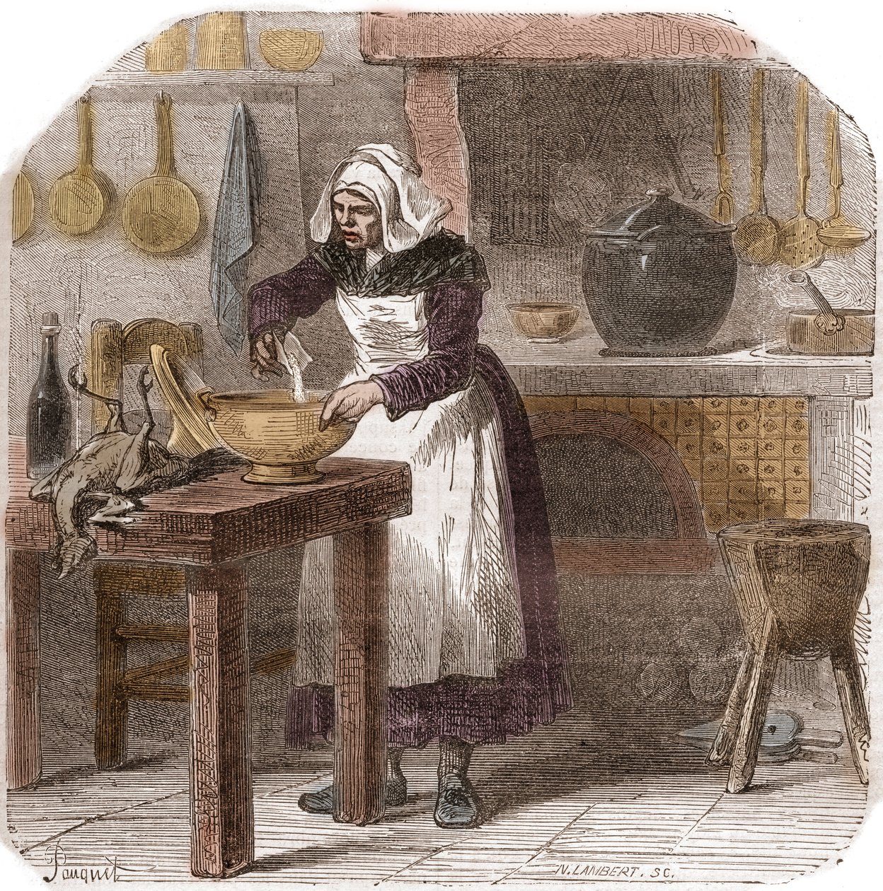 هيلين جيغادو (1803-1852) خادم منزلي فرنسي وقاتل متسلسل - L'poisonneuse Helene Jegado (1803-1852) - نقش من القرن التاسع عشر بواسطة فنان غير معروف