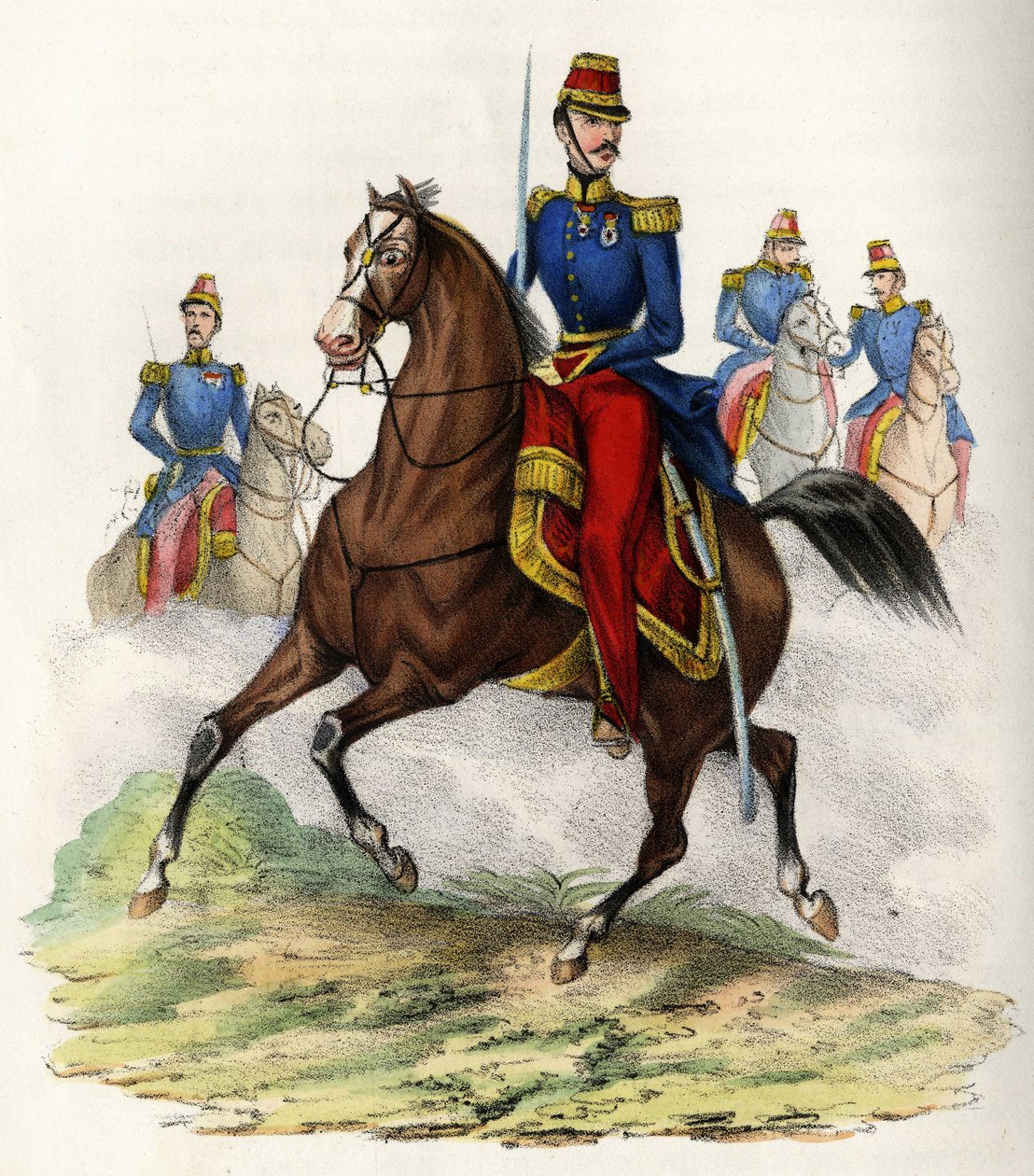 هنري يوجين فيليب لويس أورليان ، دوق أومالي (1822-1897) ، ابن الملك لويس فيليب (لويس فيليب) الأول ، حاكم الجزائر عام 1847 ، ميز نفسه عندما تم القبض على سمول عبد القادر في عام 1843 في "" Storia d'Algeri "، ليون جالي بواسطة فنان غير معروف