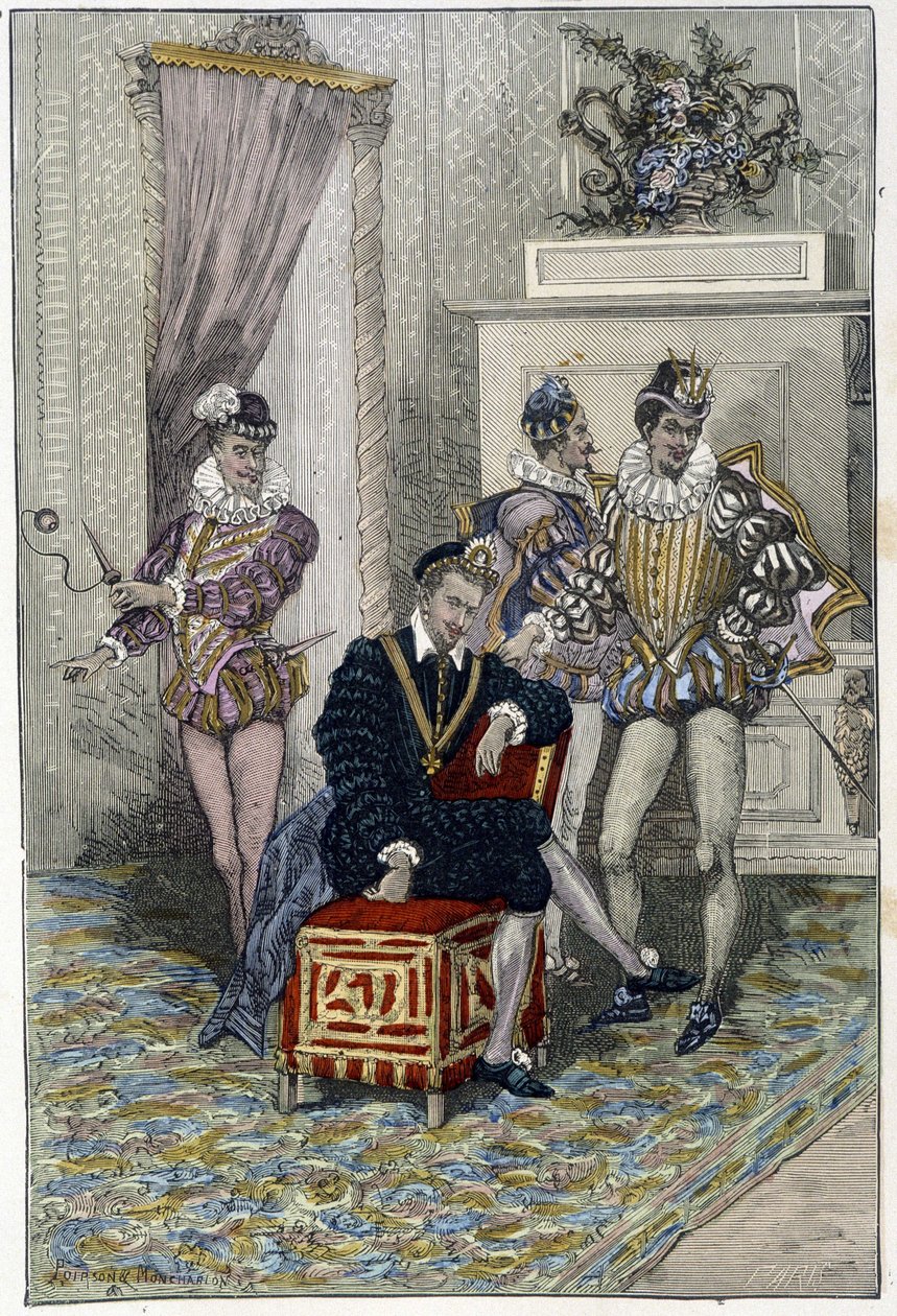 هنري الثالث (1551 - 1589) ورفاقه. بواسطة فنان غير معروف