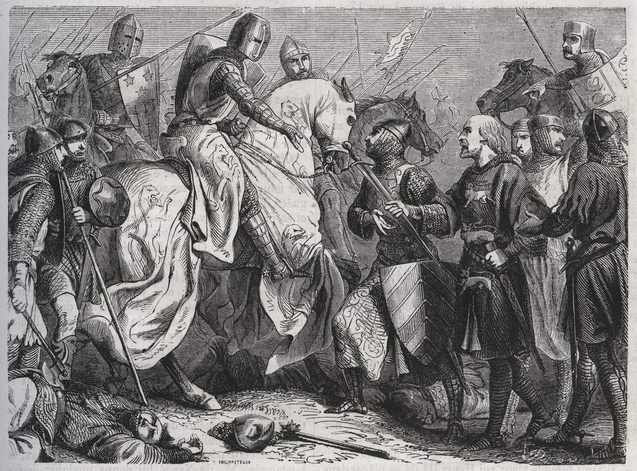 تم التقاط Henry III (Henry III Plantagenet of England) (1207-1272) بواسطة Simon V of Montfort (حوالي 1208-1265) في Lewes in Sussex 1264 - نقش 1864 بواسطة فنان غير معروف