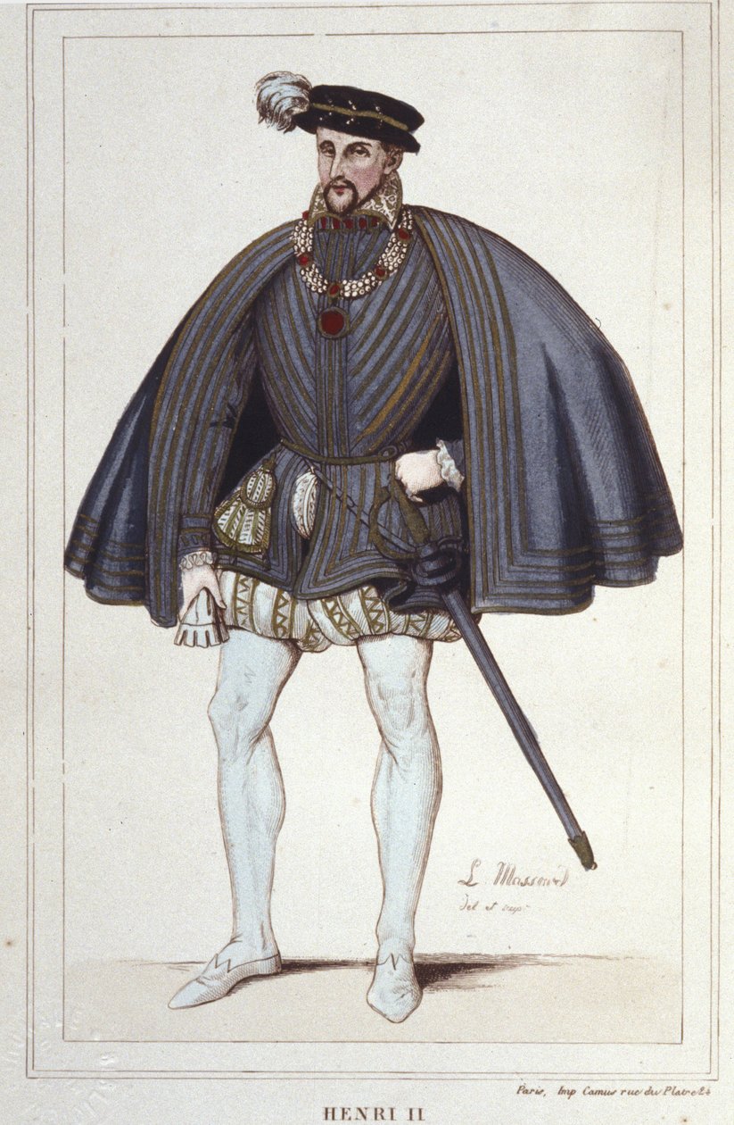 هنري الثاني ملك فرنسا (1519 - 1559) نقش عام 1830 بواسطة فنان غير معروف