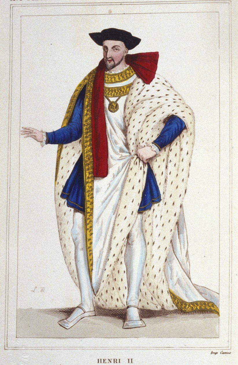 هنري الثاني ملك فرنسا (1519 - 1559) نقش عام 1830 بواسطة فنان غير معروف