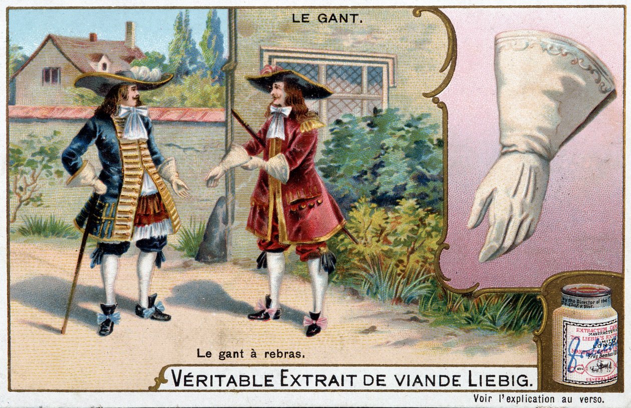 تاريخ القفاز: القفاز الخلفي - Liebig chromolithography بواسطة فنان غير معروف