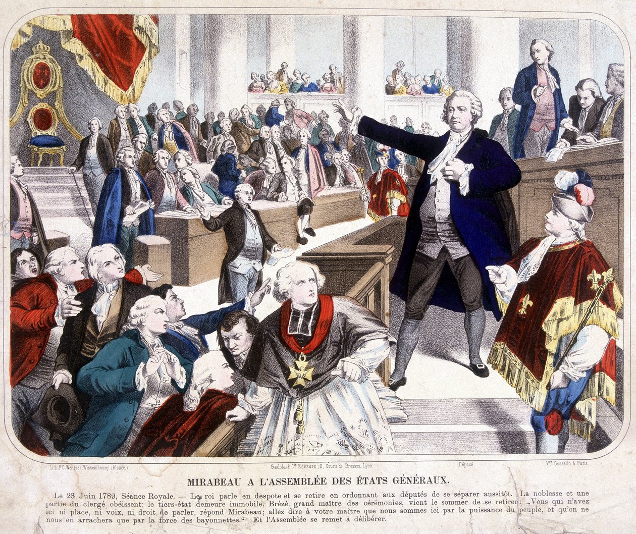 Honore Gabriel (Honore-Gabriel) Riqueti ، كونت Mirabeau (1749-1791) في مجلس États Génales: "اذهب وأخبر سيدك أننا هنا بقوة الشعب وأنهم لن يؤخذوا منا إلا بقوة الحراب "" في 23 بواسطة فنان غير معروف