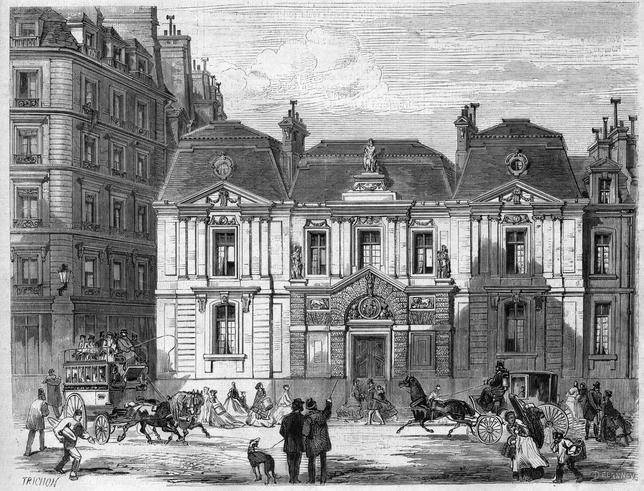 يقع فندق Carnavalet في الشارع الذي كان يُطلق عليه آنذاك Culture Sainte Catherine في باريس اليوم متحف Carnavalet rue de Sevigne في منطقة Marais. نقش في "" L'univers Illustrée " بواسطة فنان غير معروف