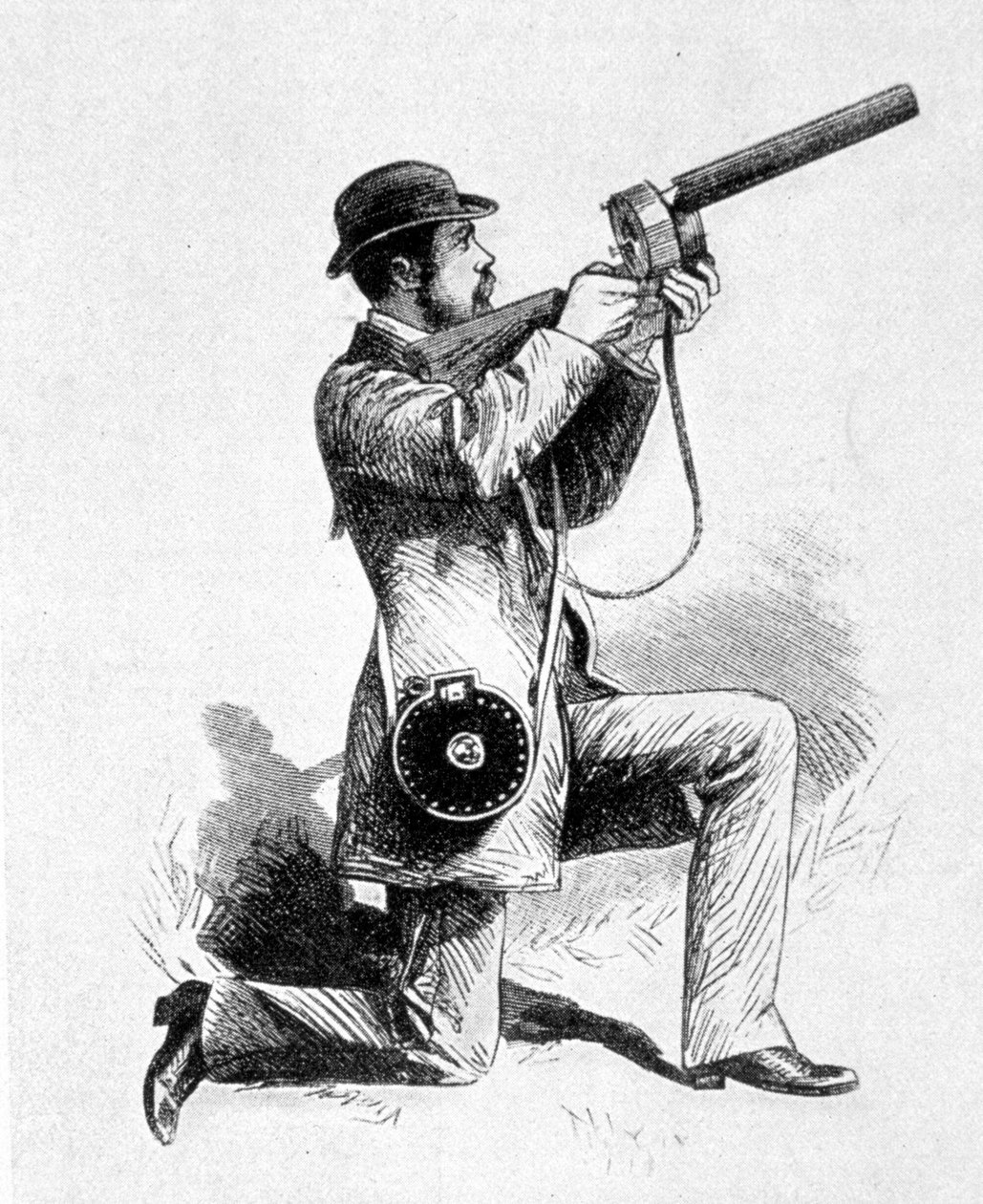 كيف تم استخدام بندقية Etienne Jules (Etienne-Jules) Marey لتصوير الطيور. بواسطة فنان غير معروف