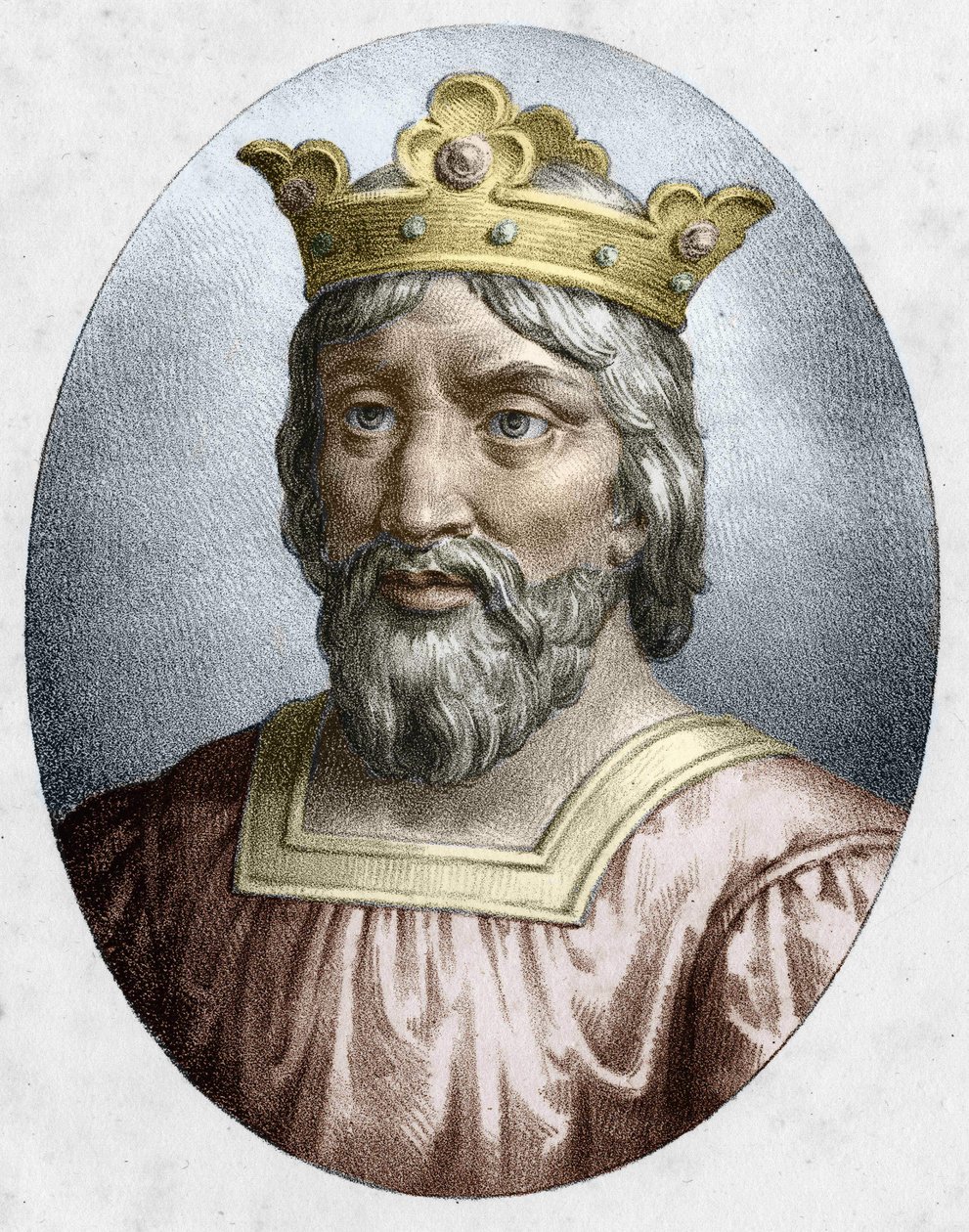 Hugues Capet (941-996) ، ملك فرنسا ، مؤسس سلالة Capetian. نقش القرن التاسع عشر. بواسطة فنان غير معروف