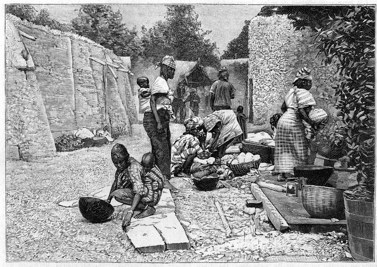 حديقة حيوان الإنسان - معرض إثنوغرافي لغرب إفريقيا في Champ de mars (باريس) بواسطة فنان غير معروف